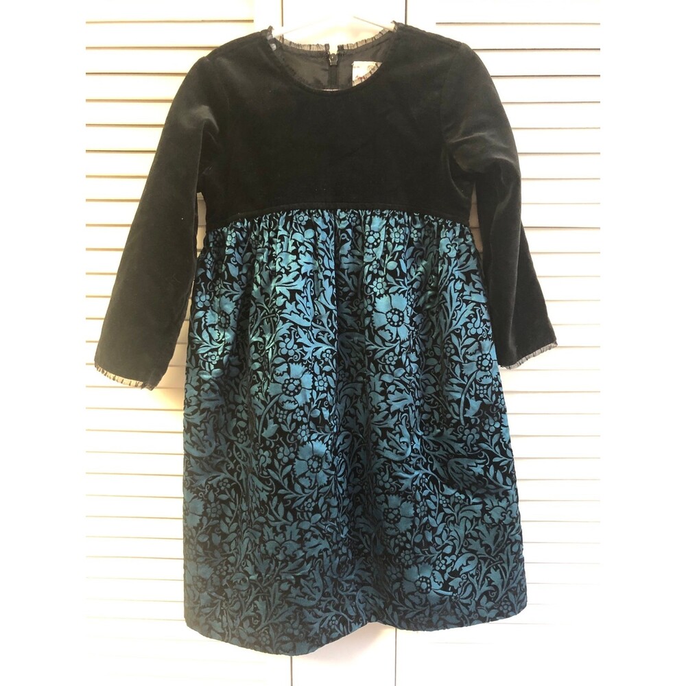Hanna Andersson size 100 4 black velour holiday dress